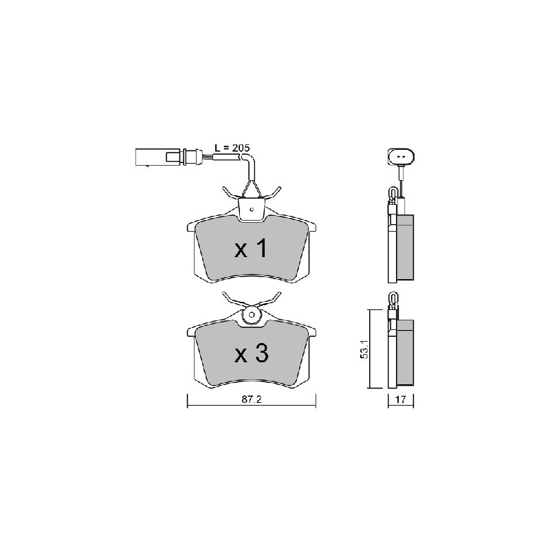 Jeu de quatre plaquettes de frein à disque AISIN