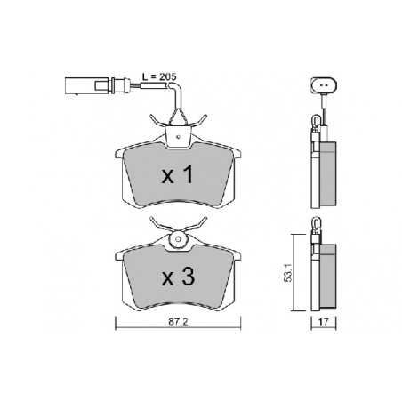 Jeu de quatre plaquettes de...