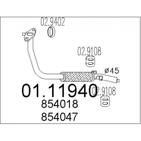Tuyau d'échappement MTS