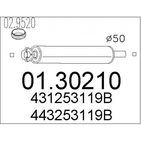 Silencieux avant MTS