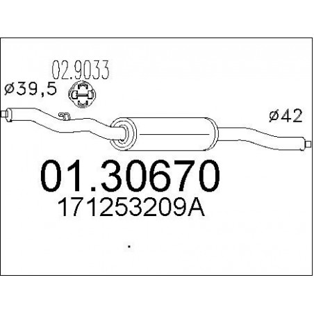 Silencieux intermédiaire MTS