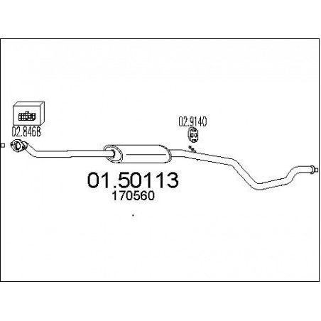 Silencieux intermédiaire MTS