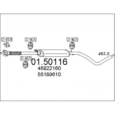 Silencieux intermédiaire MTS