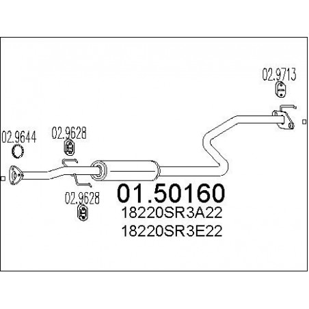 Silencieux intermédiaire MTS
