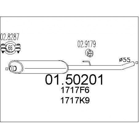 Silencieux intermédiaire MTS