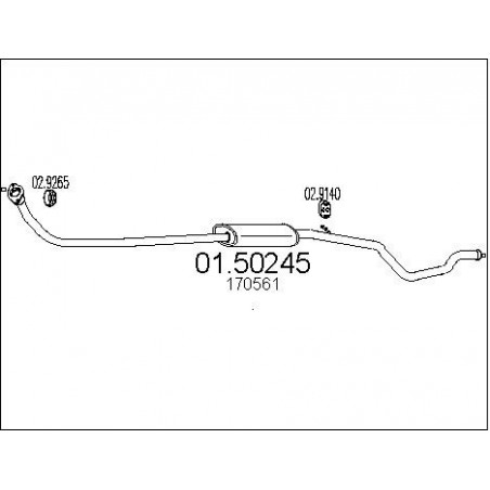 Silencieux intermédiaire MTS