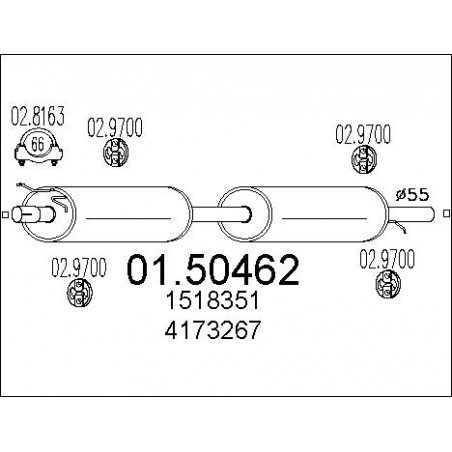 Silencieux intermédiaire MTS