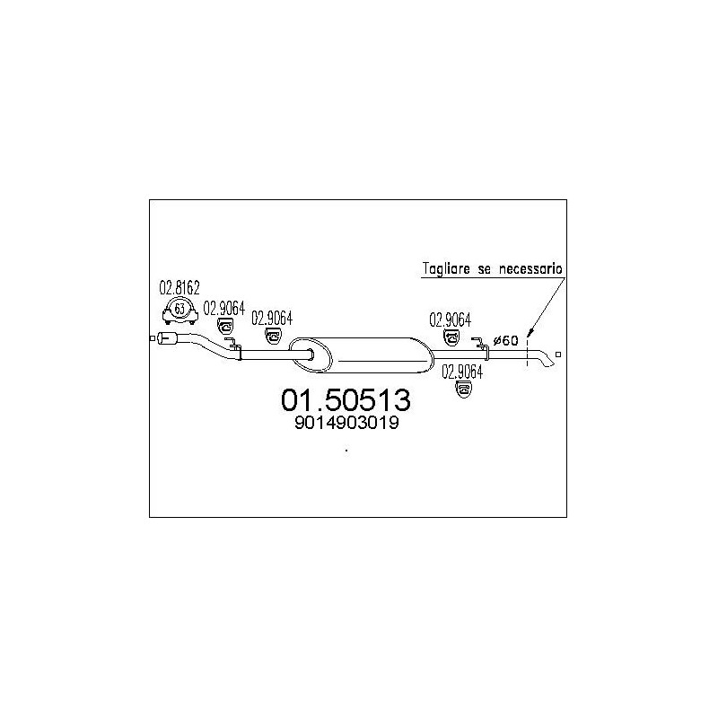 Silencieux intermédiaire MTS