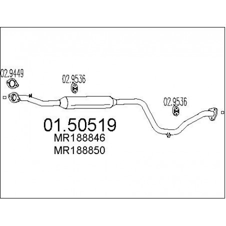 Silencieux intermédiaire MTS