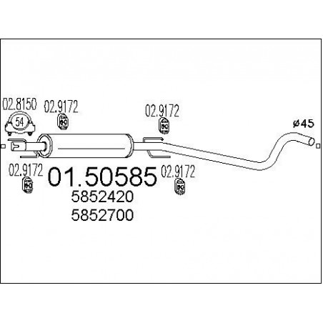 Silencieux intermédiaire MTS