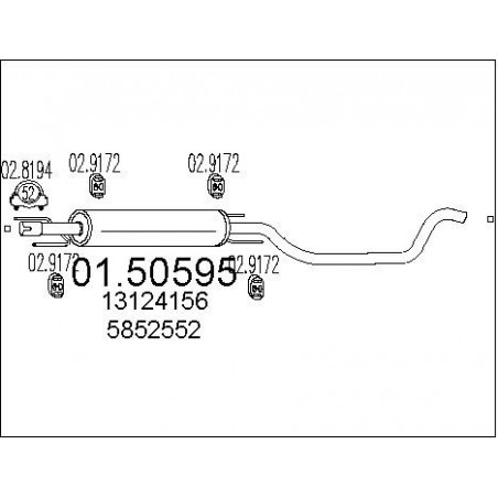 Silencieux intermédiaire MTS