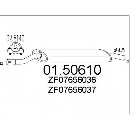 Silencieux intermédiaire MTS