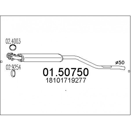 Silencieux intermédiaire MTS