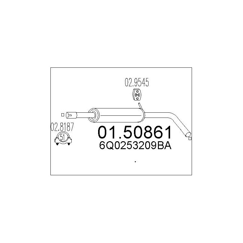 Silencieux intermédiaire MTS