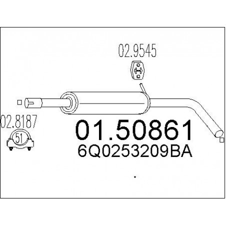 Silencieux intermédiaire MTS