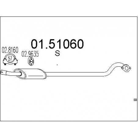 Silencieux intermédiaire MTS