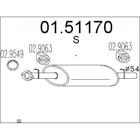 Silencieux intermédiaire MTS
