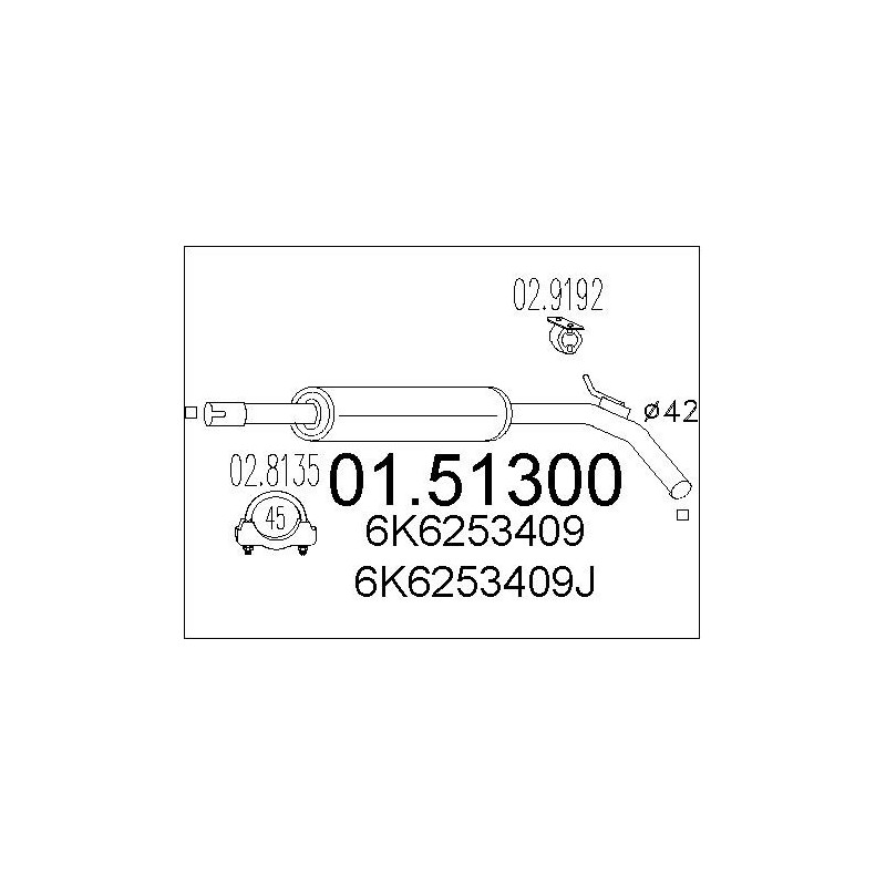 Silencieux intermédiaire MTS