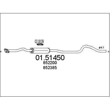 Silencieux intermédiaire MTS