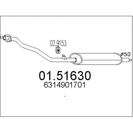Silencieux intermédiaire MTS