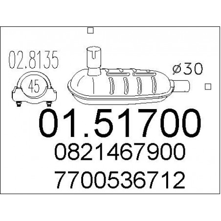 Silencieux intermédiaire MTS