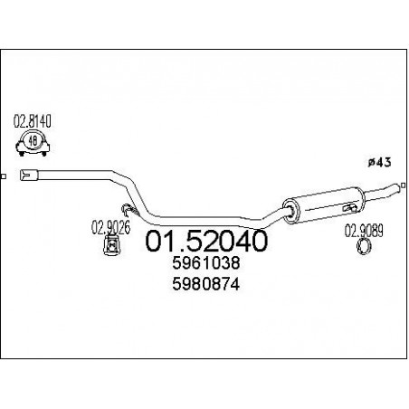 Silencieux intermédiaire MTS