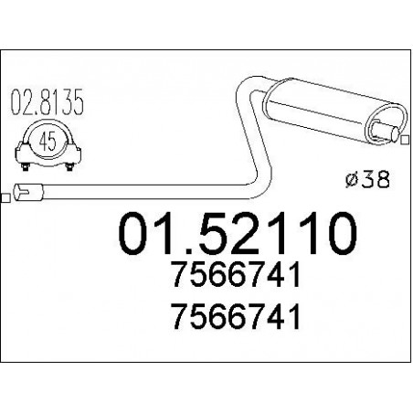 Silencieux intermédiaire MTS