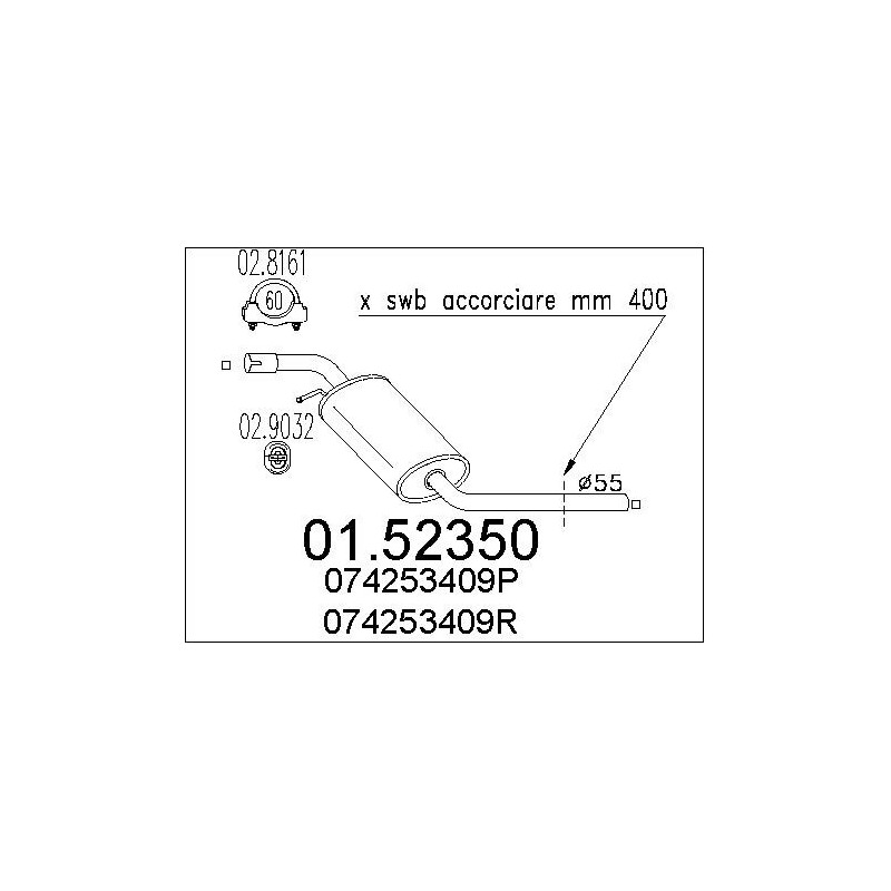 Silencieux intermédiaire MTS