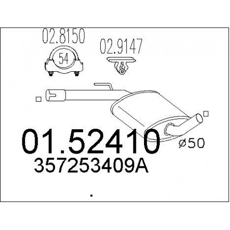 Silencieux intermédiaire MTS