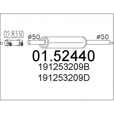 Silencieux intermédiaire MTS