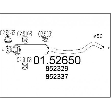 Silencieux intermédiaire MTS