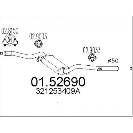 Silencieux intermédiaire MTS