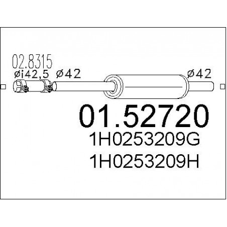 Silencieux intermédiaire MTS