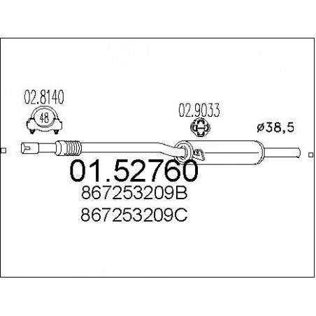 Silencieux intermédiaire MTS