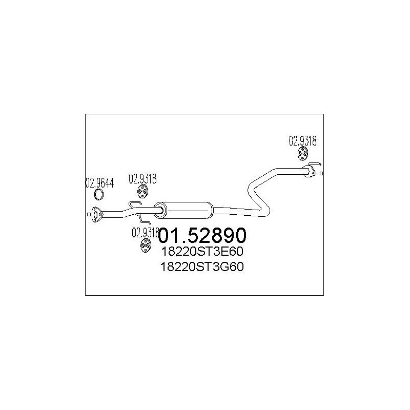 Silencieux intermédiaire MTS