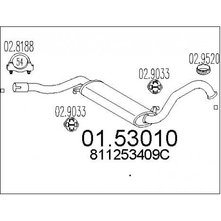 Silencieux intermédiaire MTS