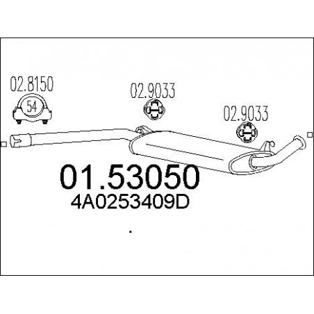 Silencieux intermédiaire MTS