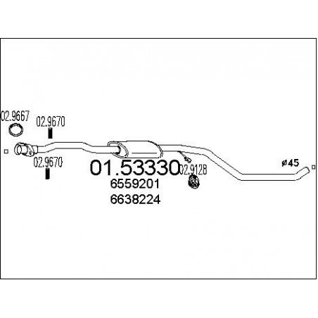 Silencieux intermédiaire MTS