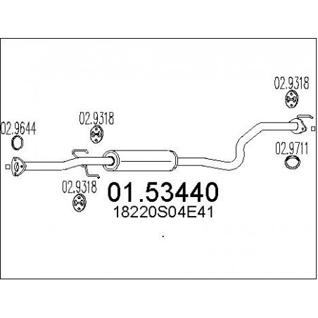 Silencieux intermédiaire MTS