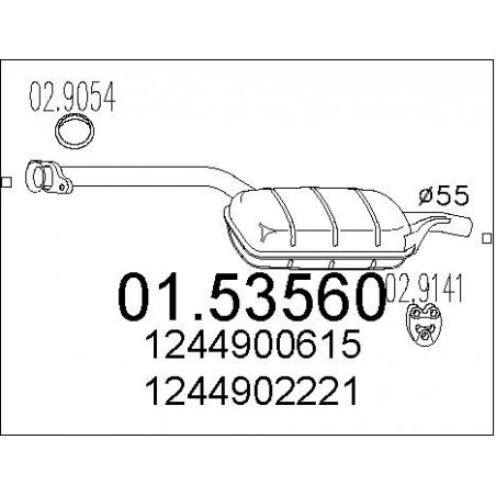 Silencieux intermédiaire MTS