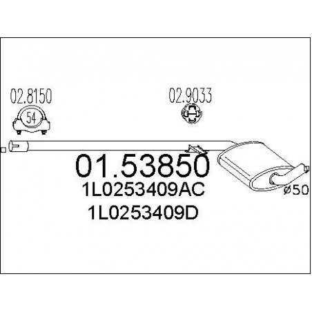 Silencieux intermédiaire MTS