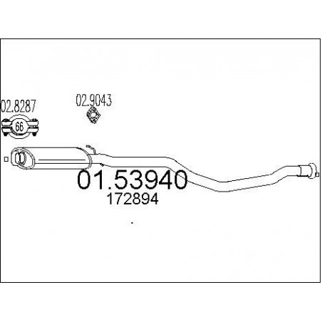Silencieux intermédiaire MTS