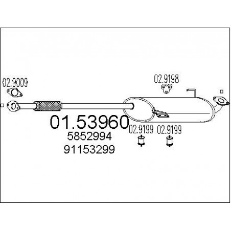 Silencieux intermédiaire MTS