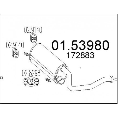 Silencieux intermédiaire MTS