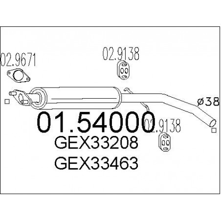 Silencieux intermédiaire MTS