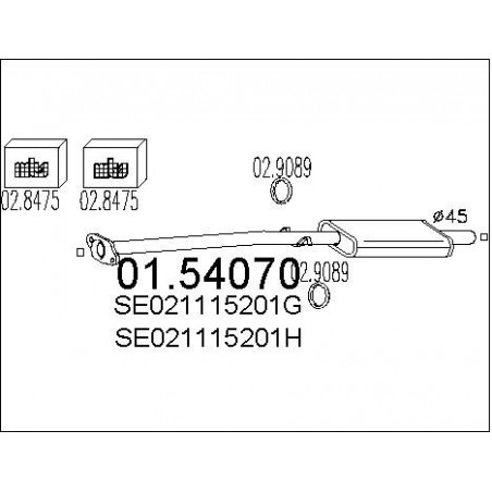 Silencieux intermédiaire MTS