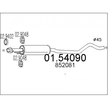 Silencieux intermédiaire MTS