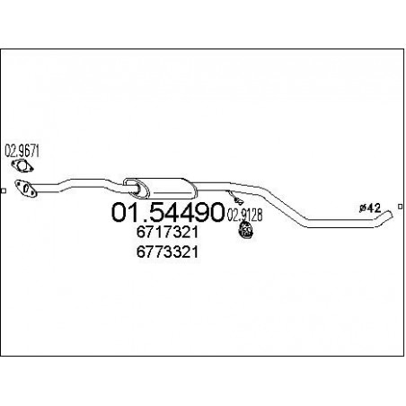 Silencieux intermédiaire MTS