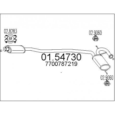 Silencieux intermédiaire MTS
