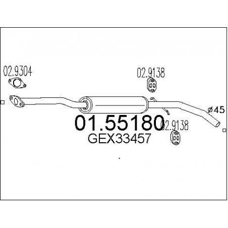 Silencieux intermédiaire MTS